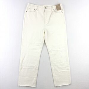Madewell The 90s Straight Raw Crop Jeans Size 31 Womens Tile White High Rise